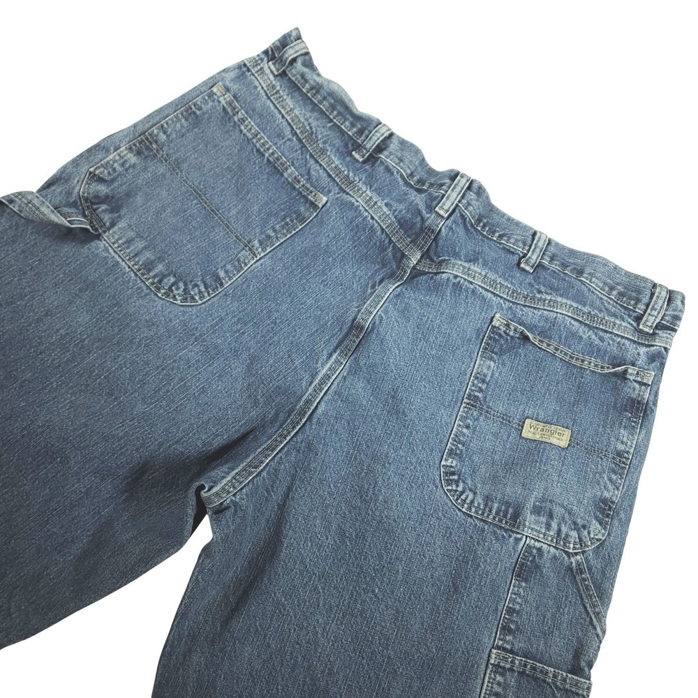 Wrangler Carpenter Jeans Mens 40x32 Blue Denim Relaxed Fit Cotton